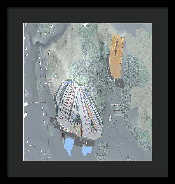 Nashoba Valley Ski Trail Map - Framed Print - Powderaddicts