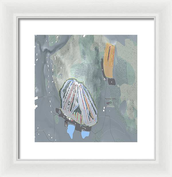 Nashoba Valley Ski Trail Map - Framed Print - Powderaddicts