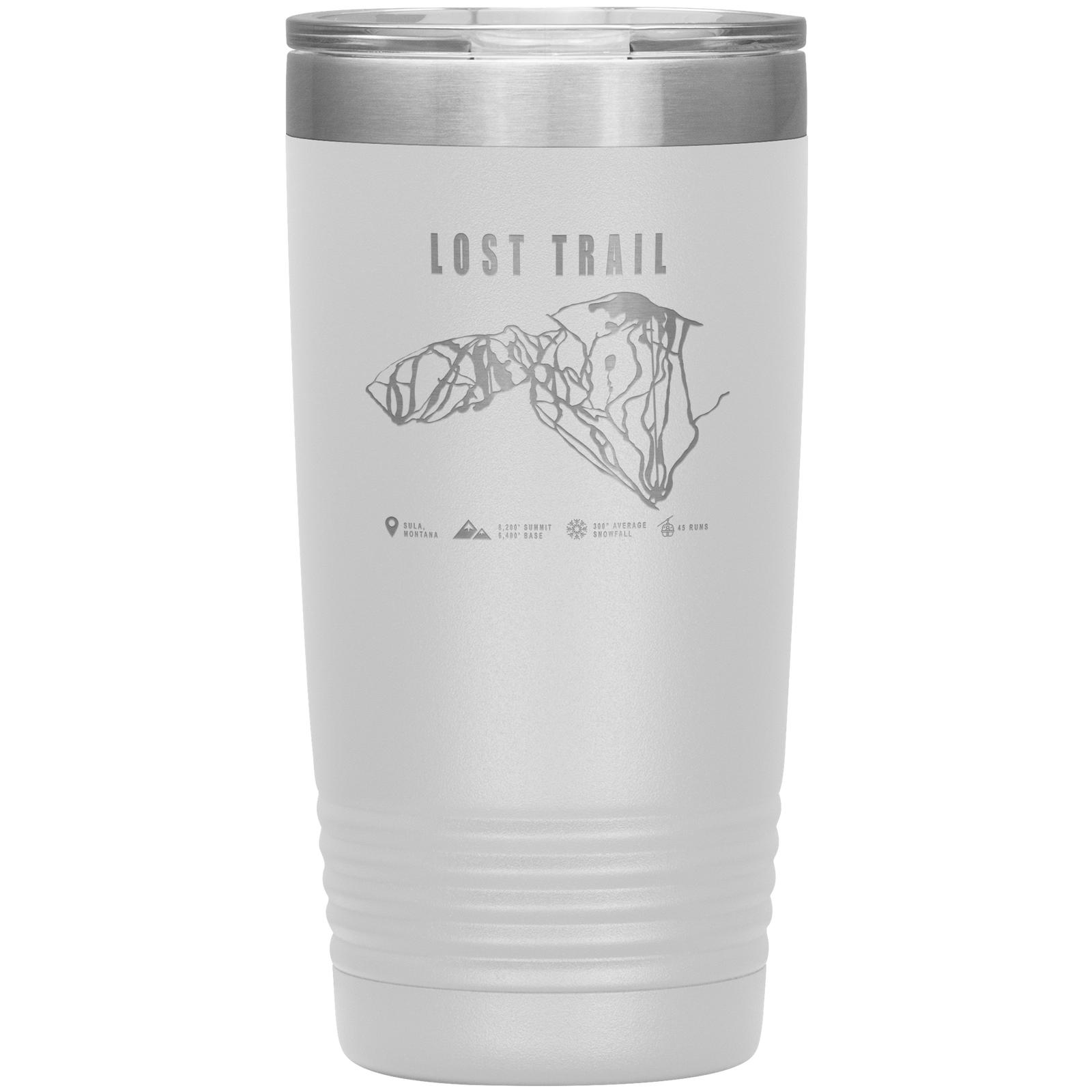 Lost Trail Montana Ski Trail Map 20oz Tumbler - Powderaddicts