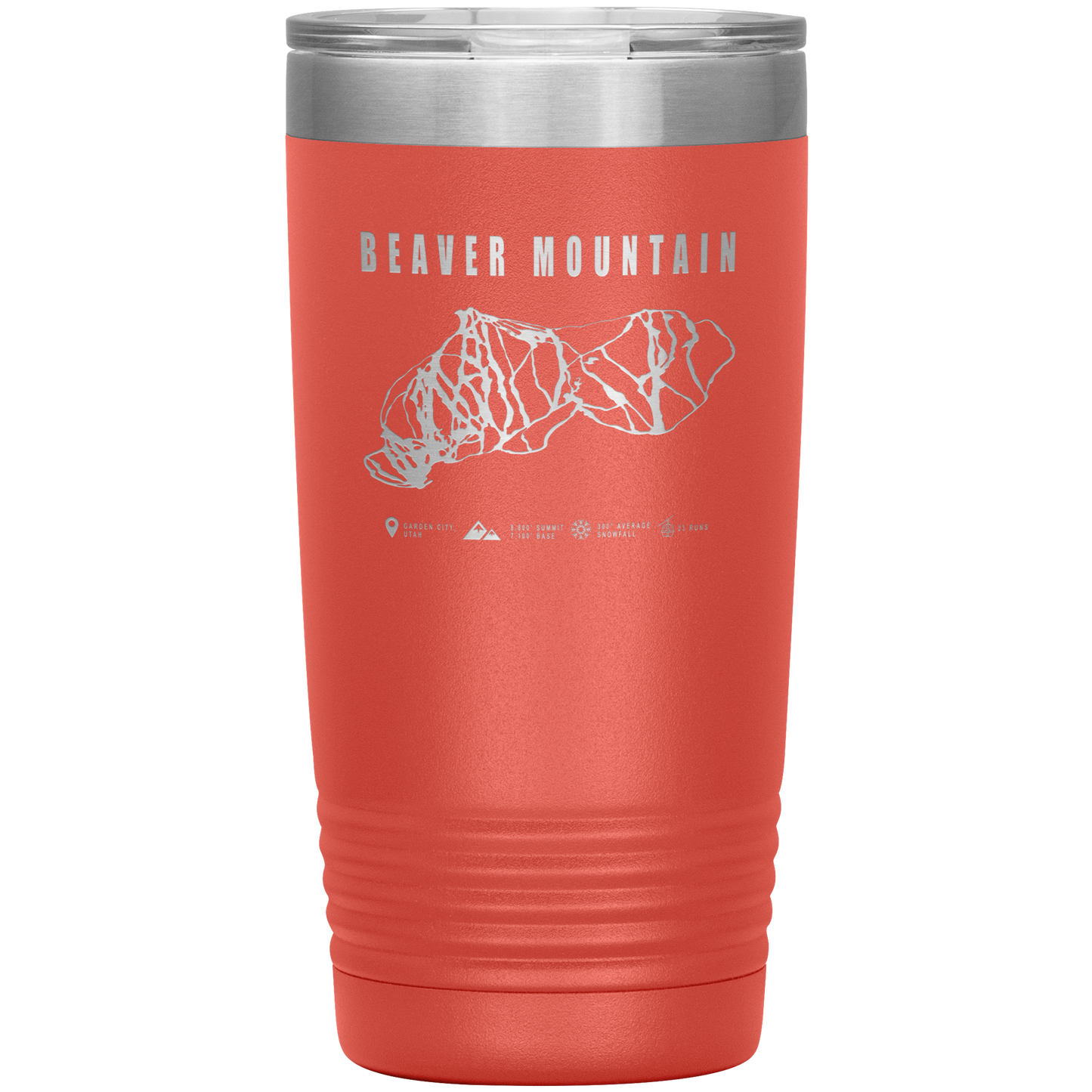 Beaver Mountain,Utah Ski Trail Map 20oz Tumbler - Powderaddicts