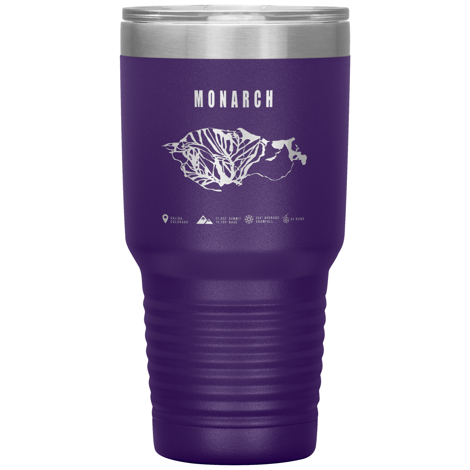 Monarch Colorado Ski Trail Map 30oz Tumbler - Powderaddicts