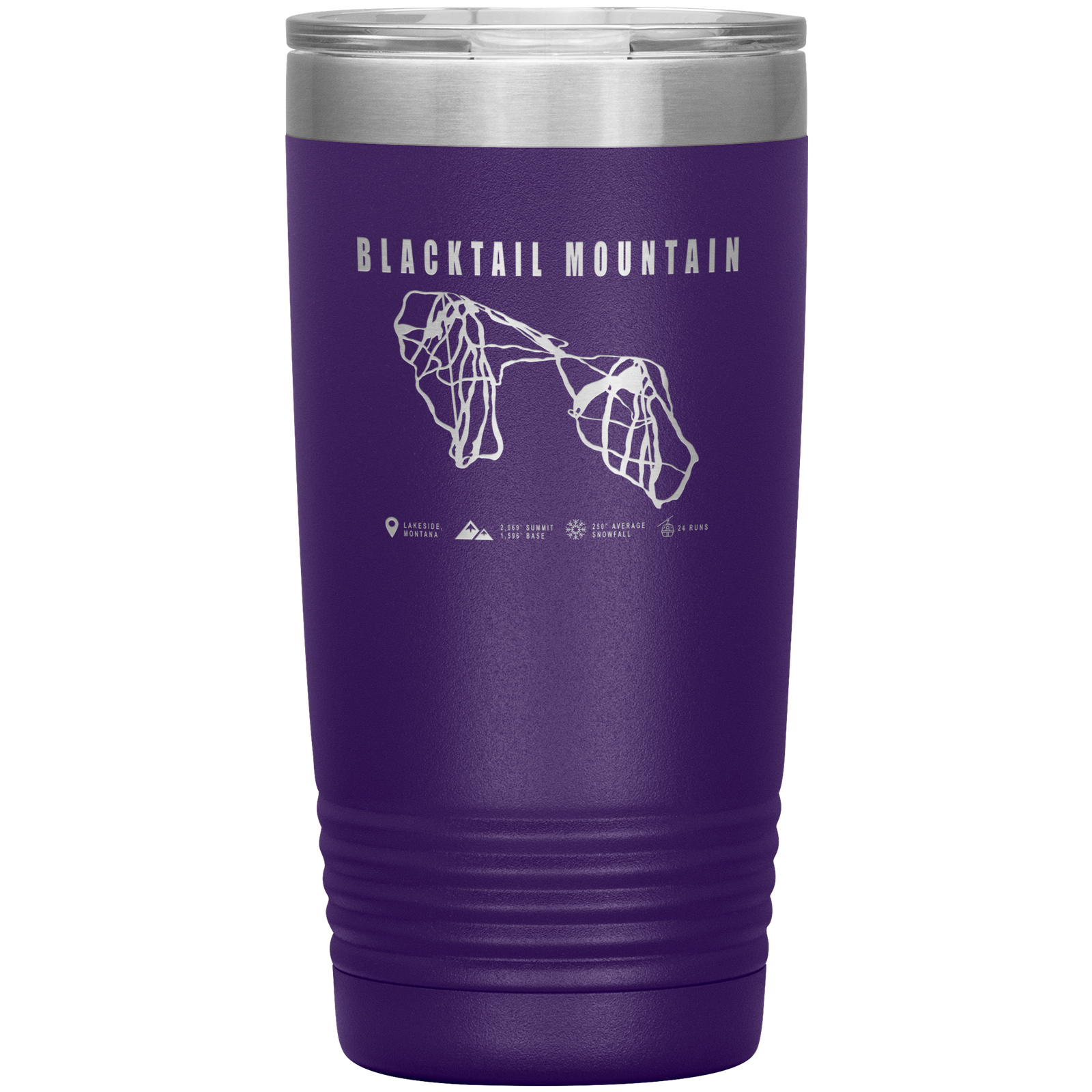 Blacktail Mountain Montana Ski Trail Map 20oz Tumbler - Powderaddicts