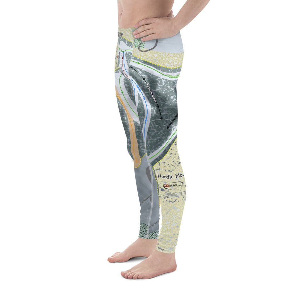Nordic Mountain, Wisconsin Ski Trail Map Men's Base Layer Bottom - Powderaddicts