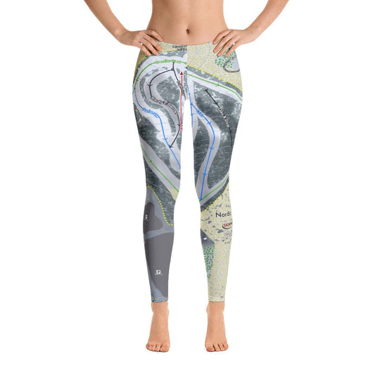 Nordic Mountain, Wisconsin Ski Trail Map Women's Base Layer Bottom - Powderaddicts