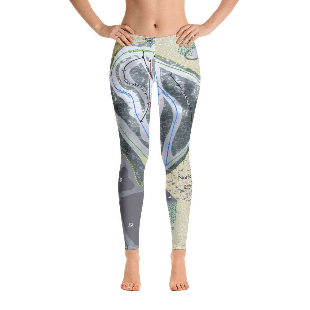 Nordic Mountain, Wisconsin Ski Trail Map Women's Base Layer Bottom - Powderaddicts