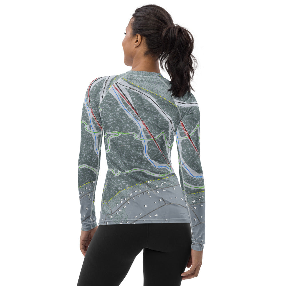 Nordic Valley, Utah Ski Trail Map Women's Base Layer Top - Powderaddicts