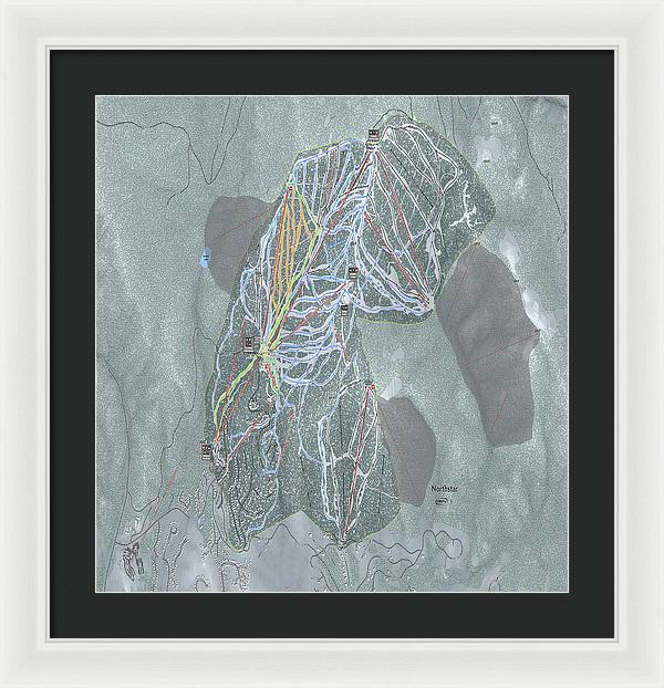 Northstar Ski Trail Map - Framed Print - Powderaddicts