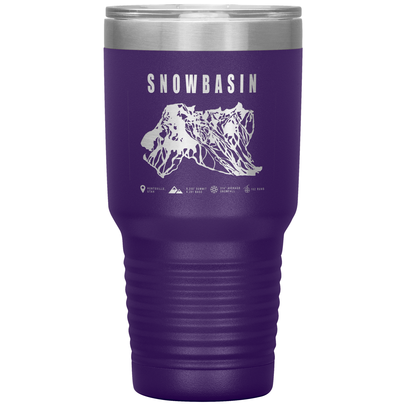 Snowbasin, Utah Ski Trail Map - 30oz Tumbler - Powderaddicts