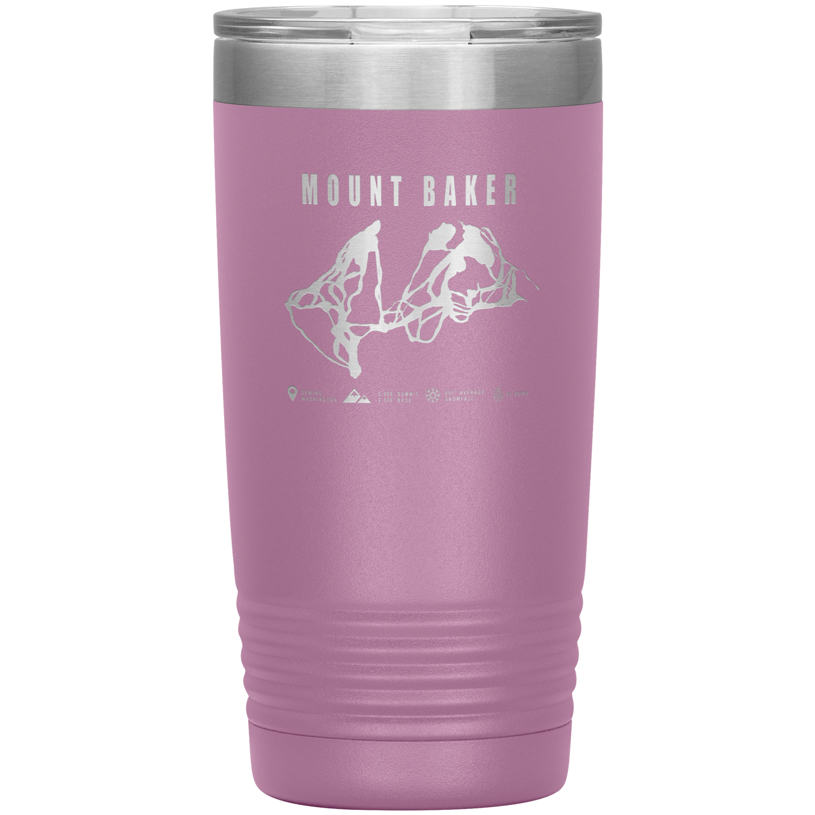 Mount Baker, Washington Ski Trail Map 20oz Tumbler - Powderaddicts