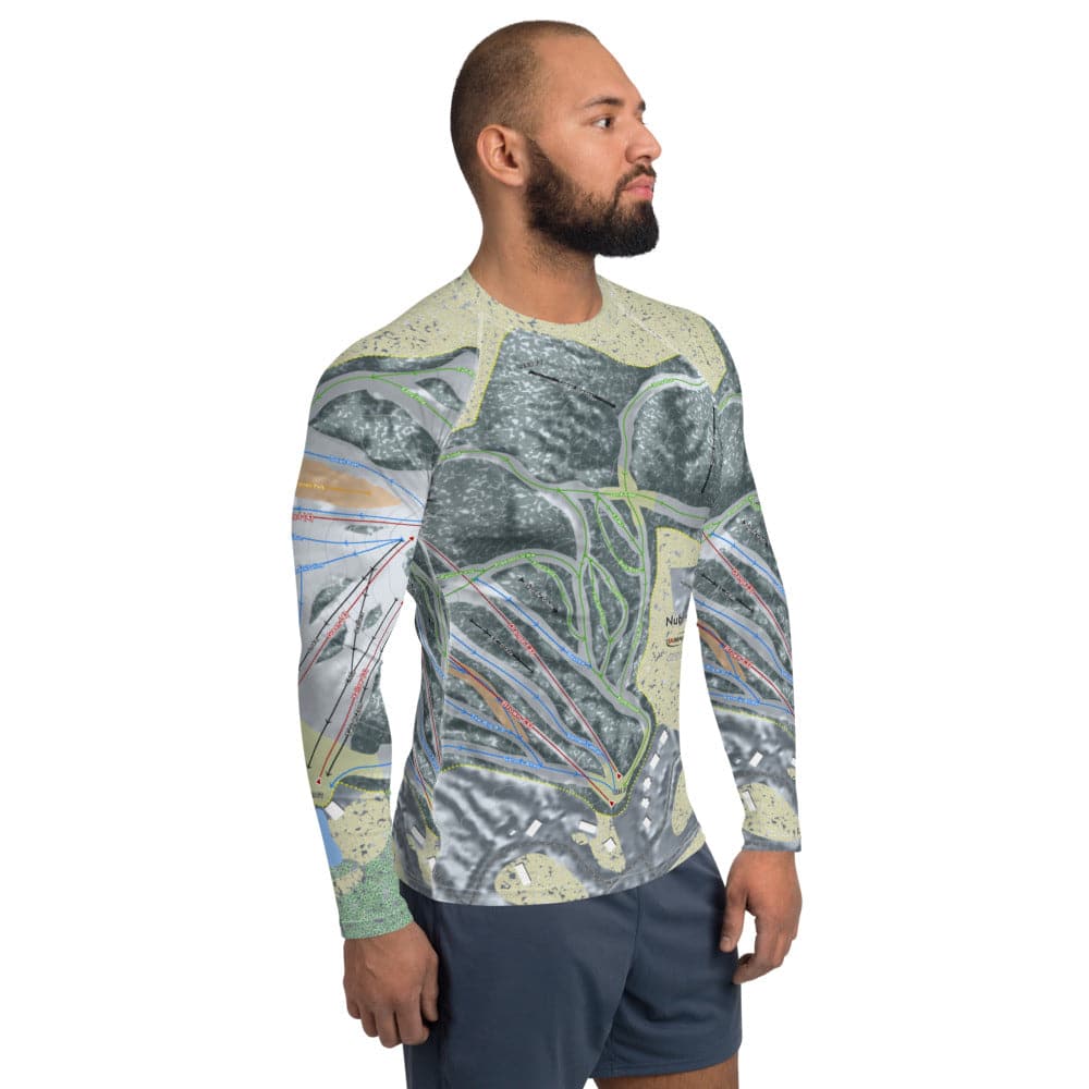 Nub's Nob, Michigan Ski Trail Map Men's Base Layer Top - Powderaddicts