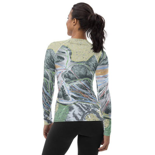 Nub's Nob, Michigan Ski Trail Map Women's Base Layer Top - Powderaddicts