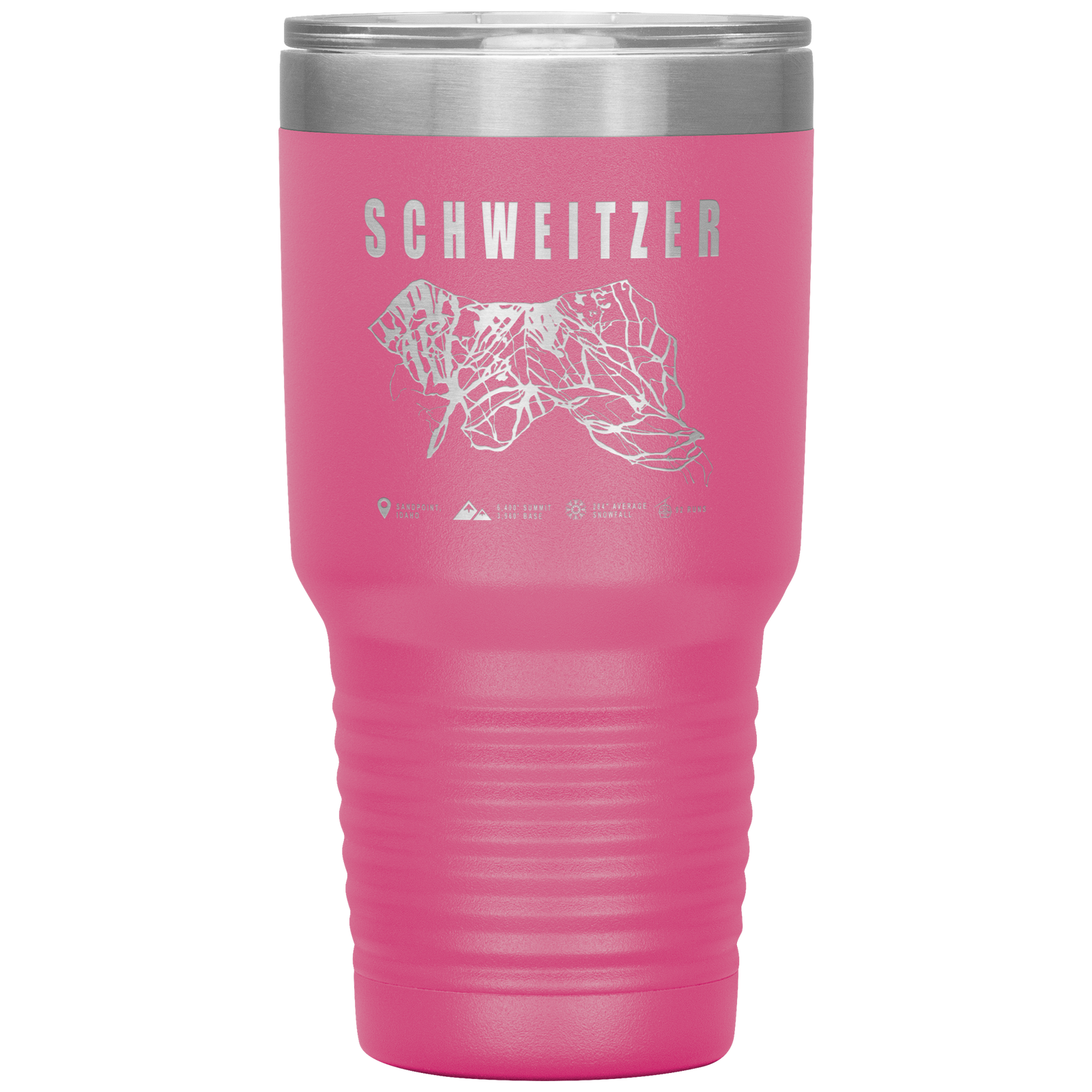 Schweitzer Idaho Ski Trail Map 30oz Tumbler - Powderaddicts