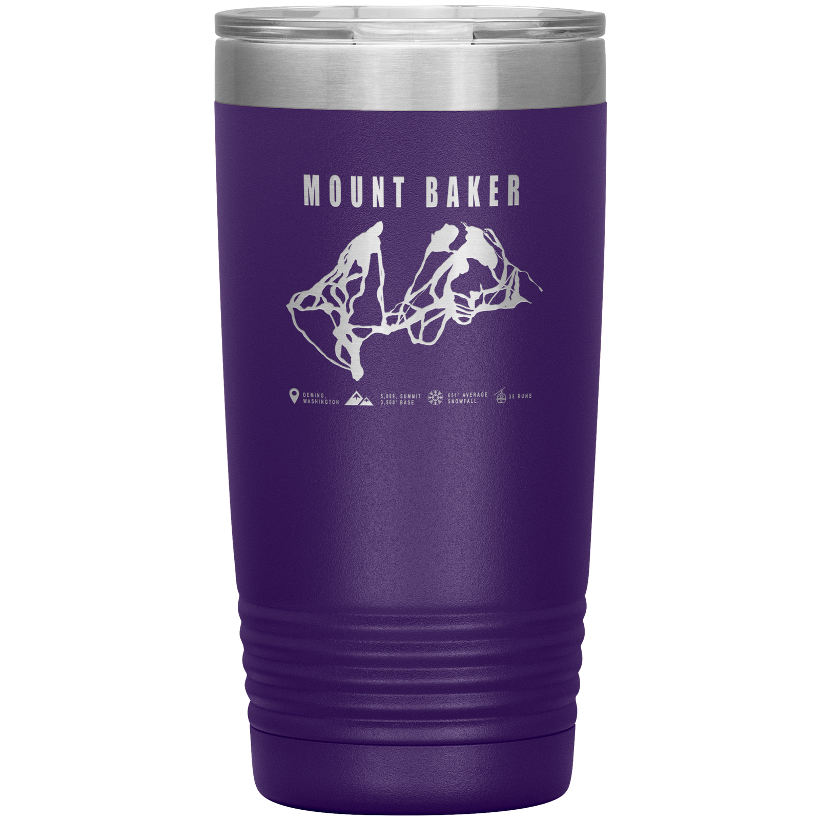 Mount Baker, Washington Ski Trail Map 20oz Tumbler - Powderaddicts