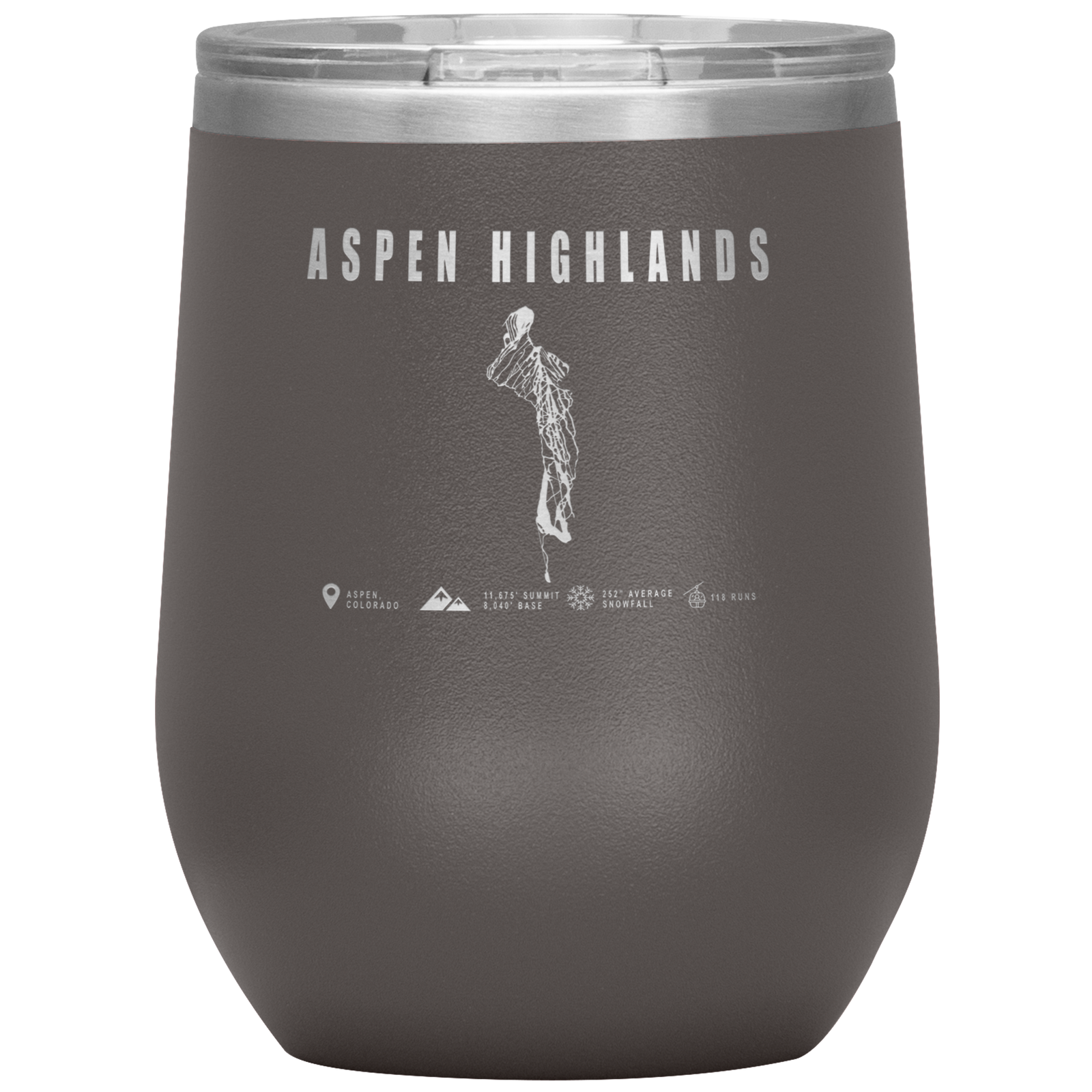Aspen Highlands,Colorado Ski Resort Wine 12 oz Tumbler - Powderaddicts