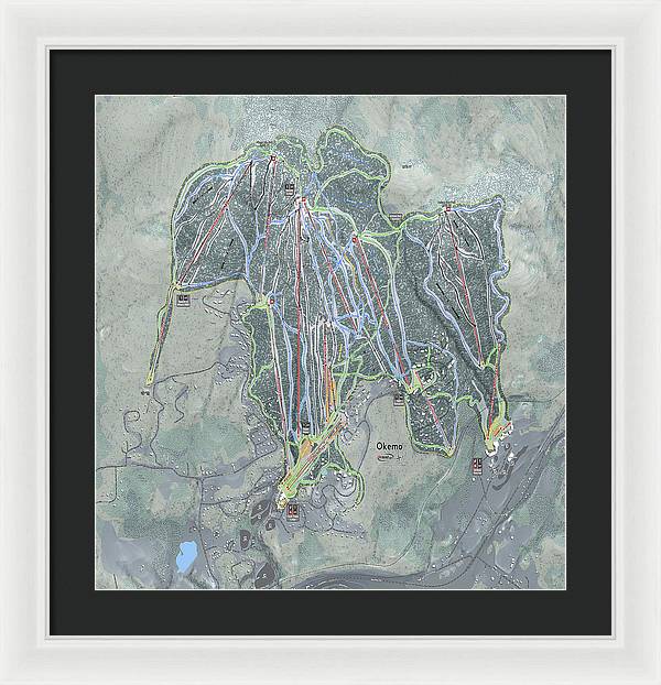 Okemo Ski Trail Map - Framed Print - Powderaddicts