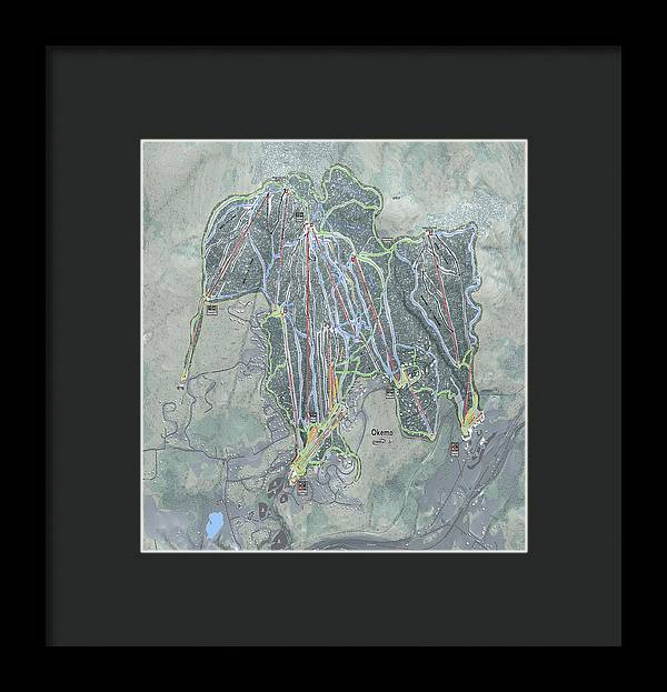 Okemo Ski Trail Map - Framed Print - Powderaddicts