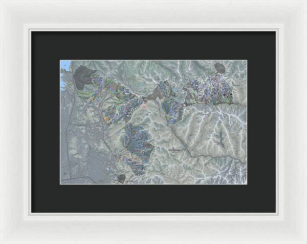 One Wasatch Ski Trail Map - Framed Print - Powderaddicts