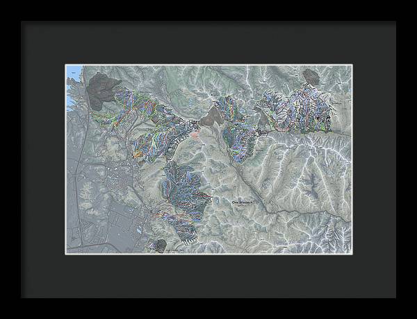 One Wasatch Ski Trail Map - Framed Print - Powderaddicts