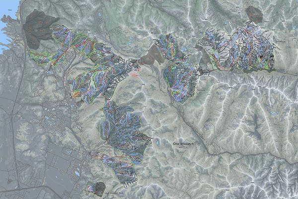 One Wasatch Ski Trail Map - Art Print - Powderaddicts