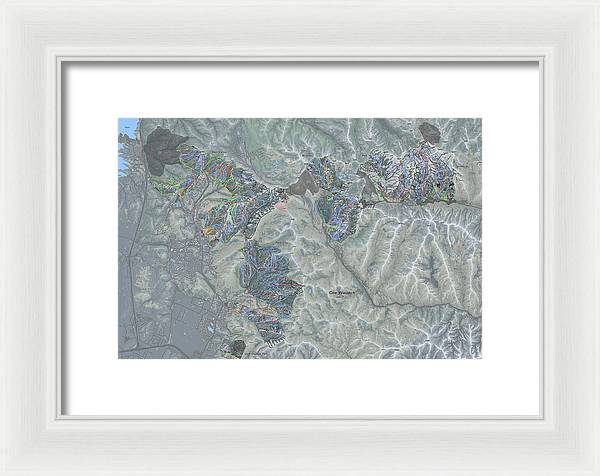 One Wasatch Ski Trail Map - Framed Print - Powderaddicts