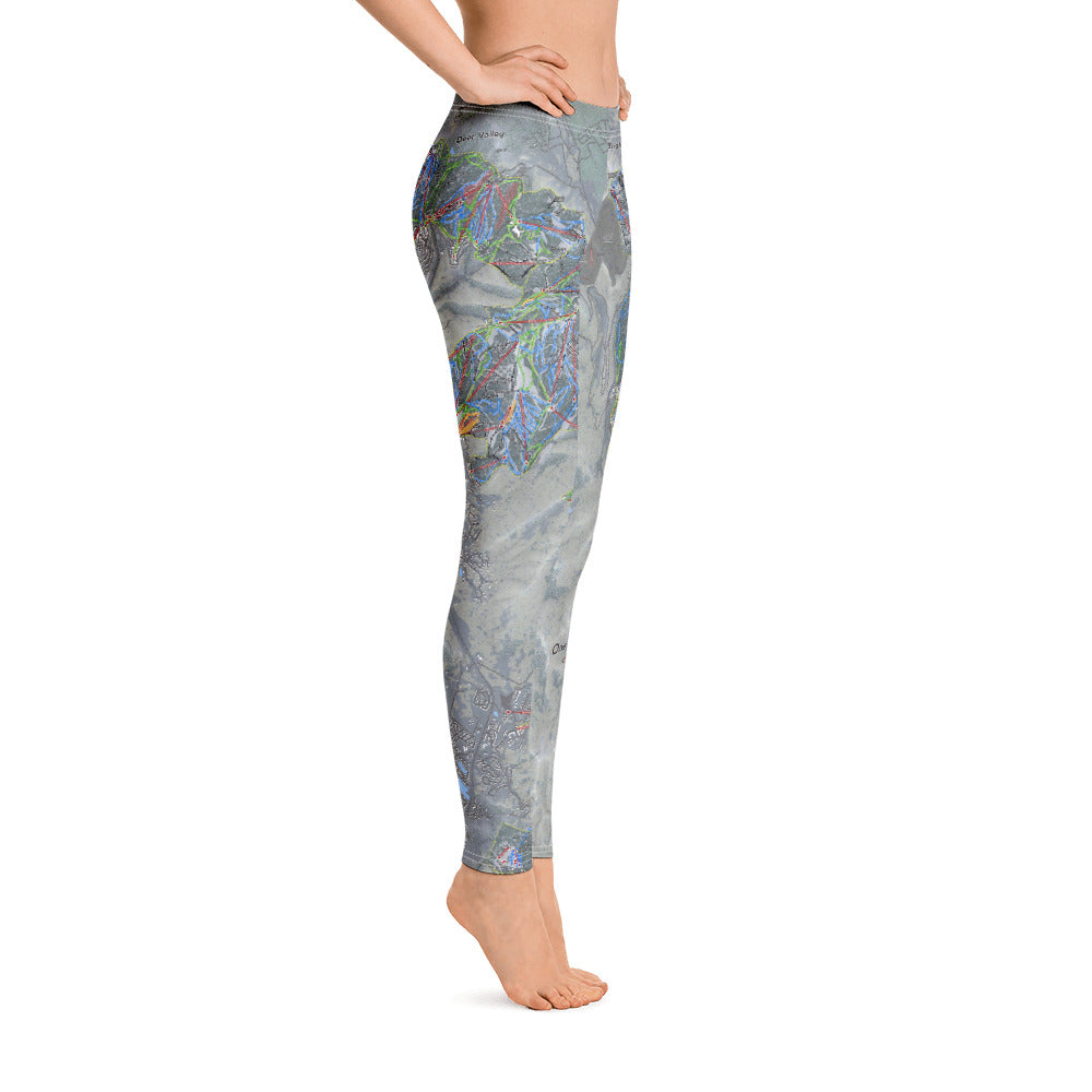 One Wasatch, Utah Ski Trail Map Women's Base Layer Bottom - Powderaddicts