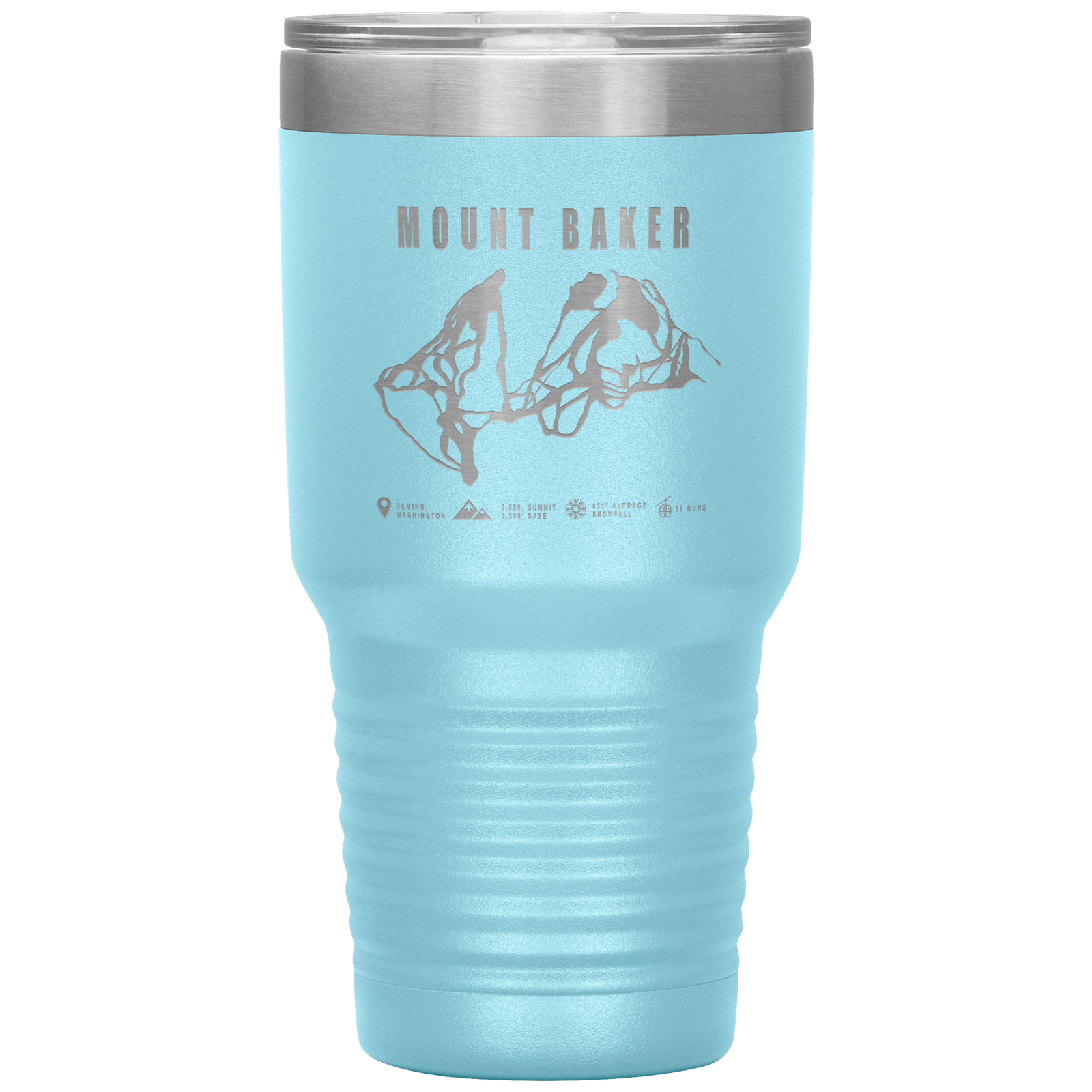 Mount Baker, Washington Ski Trail Map 30oz Tumbler - Powderaddicts