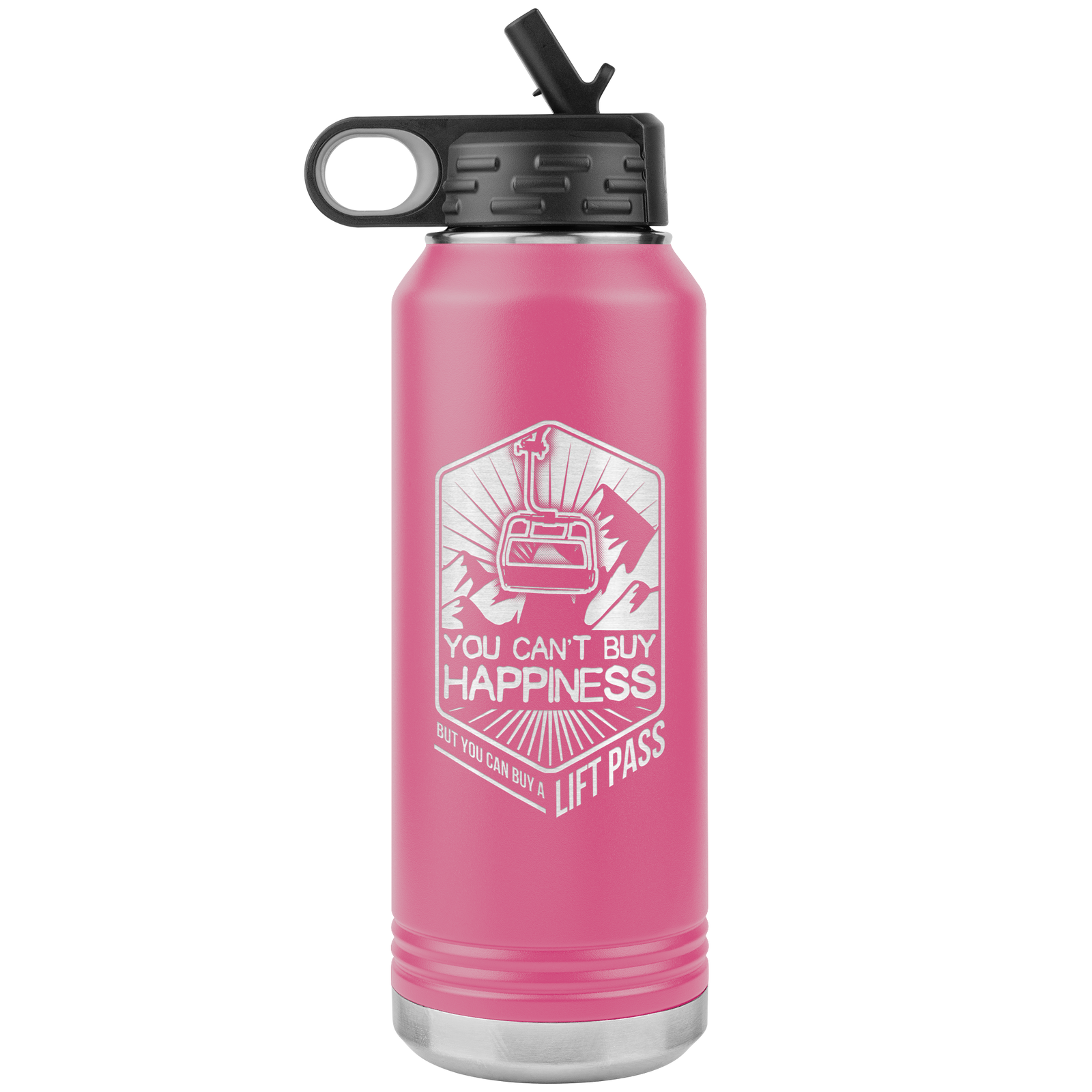 You Can't Buy Happiness But You Can Buy A Lift Pass 32oz Water Bottle Tumbler - Powderaddicts