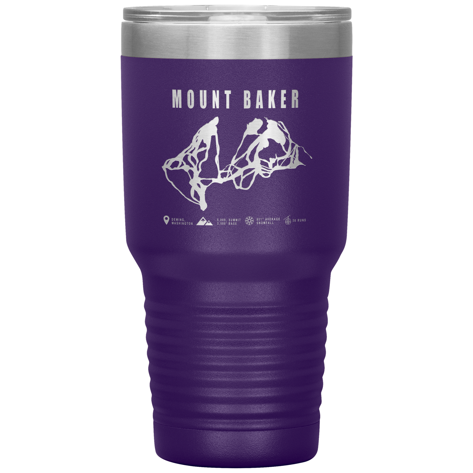 Mount Baker, Washington Ski Trail Map 30oz Tumbler - Powderaddicts