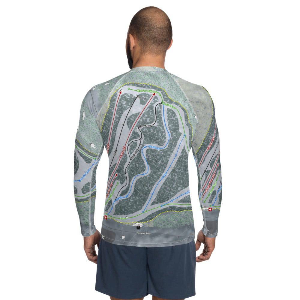 Otis Ridge ,Massachusetts Ski Trail Map Men's Base Layer Top - Powderaddicts