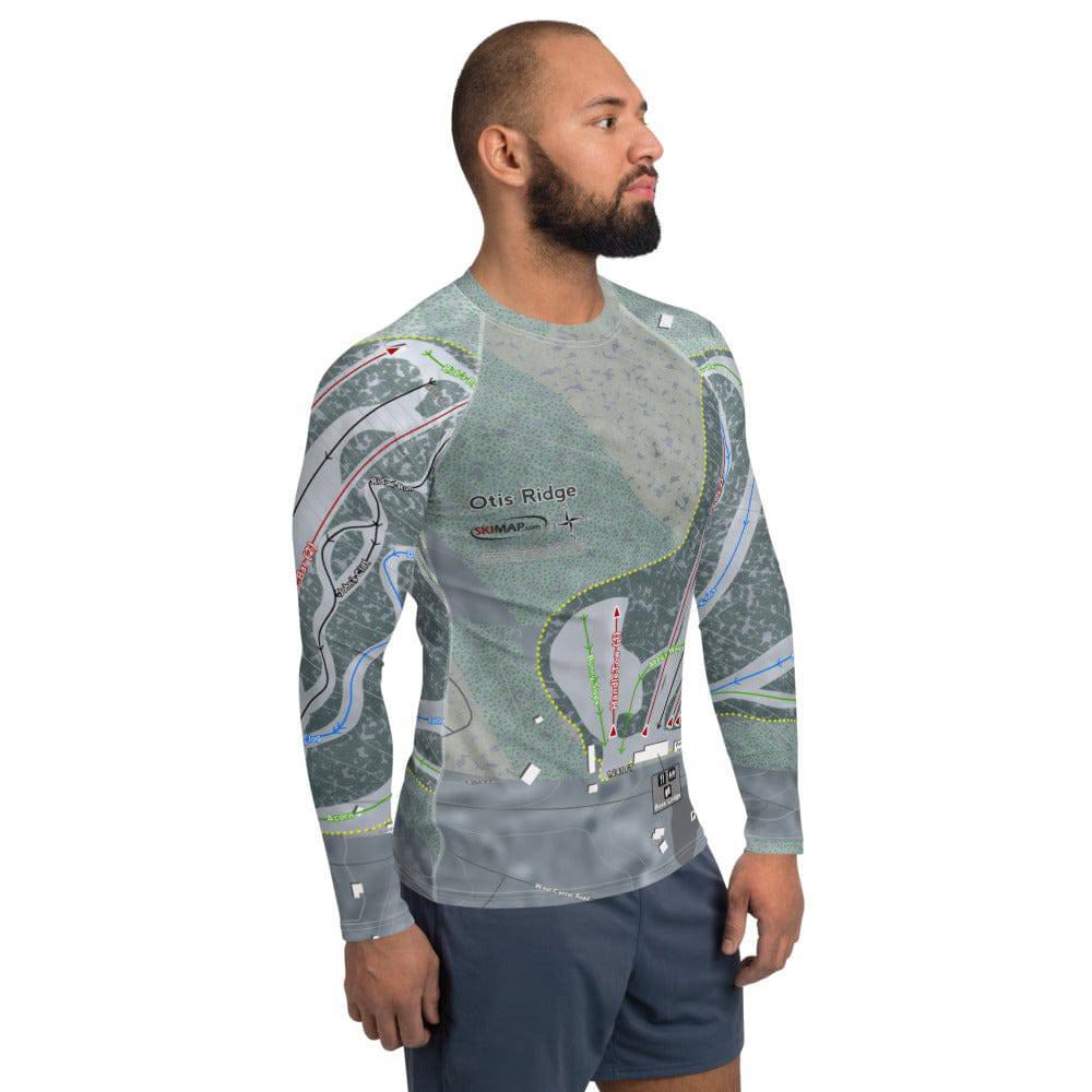 Otis Ridge ,Massachusetts Ski Trail Map Men's Base Layer Top - Powderaddicts
