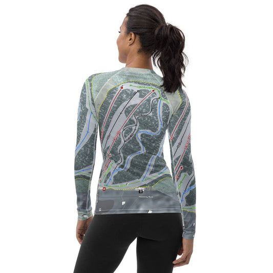 Otis Ridge, Massachusetts Ski Trail Map Women's Base Layer Top - Powderaddicts