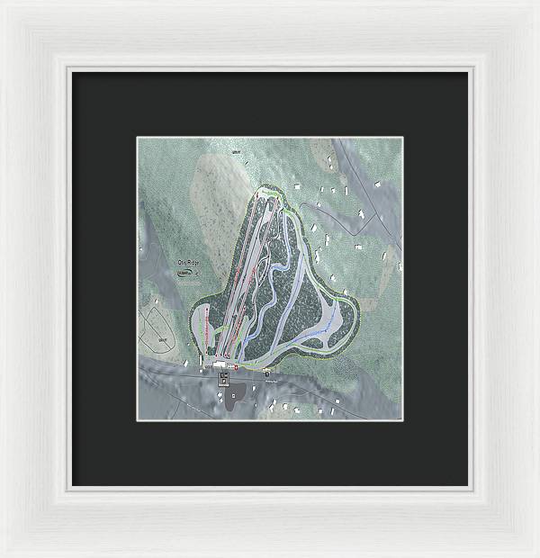 Otis Ridge Ski Trail Map - Framed Print - Powderaddicts