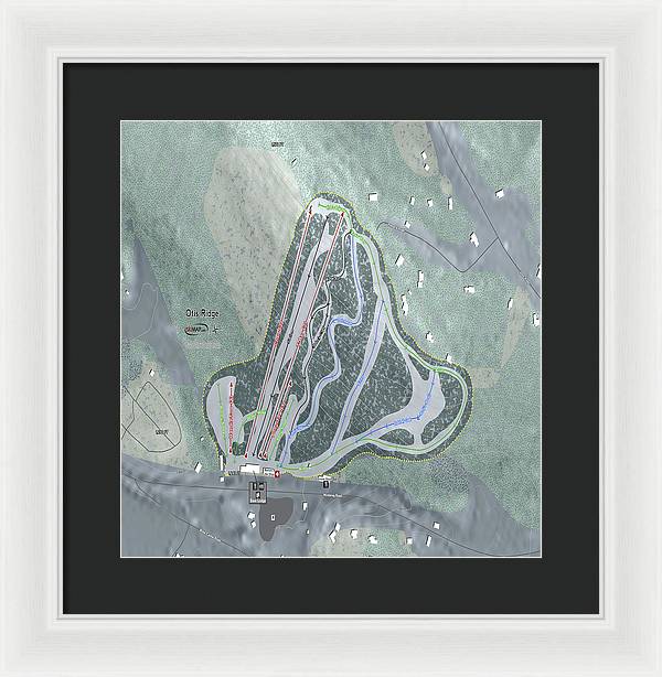Otis Ridge Ski Trail Map - Framed Print - Powderaddicts