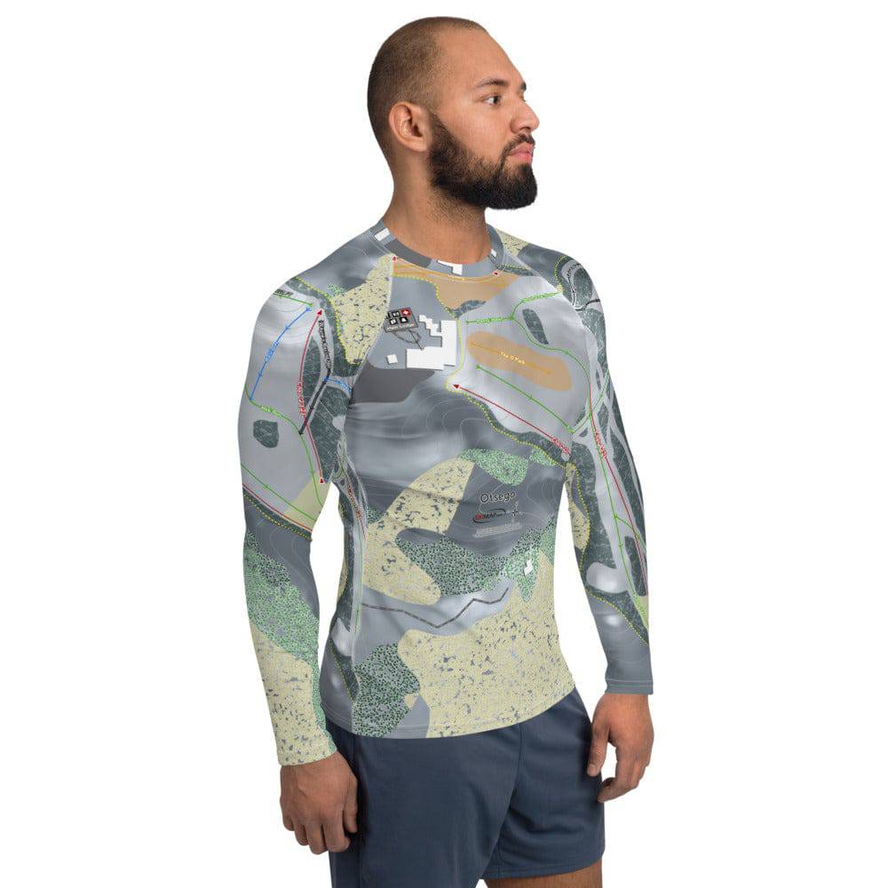 Otsego, Michigan Ski Trail Map Men's Base Layer Top - Powderaddicts