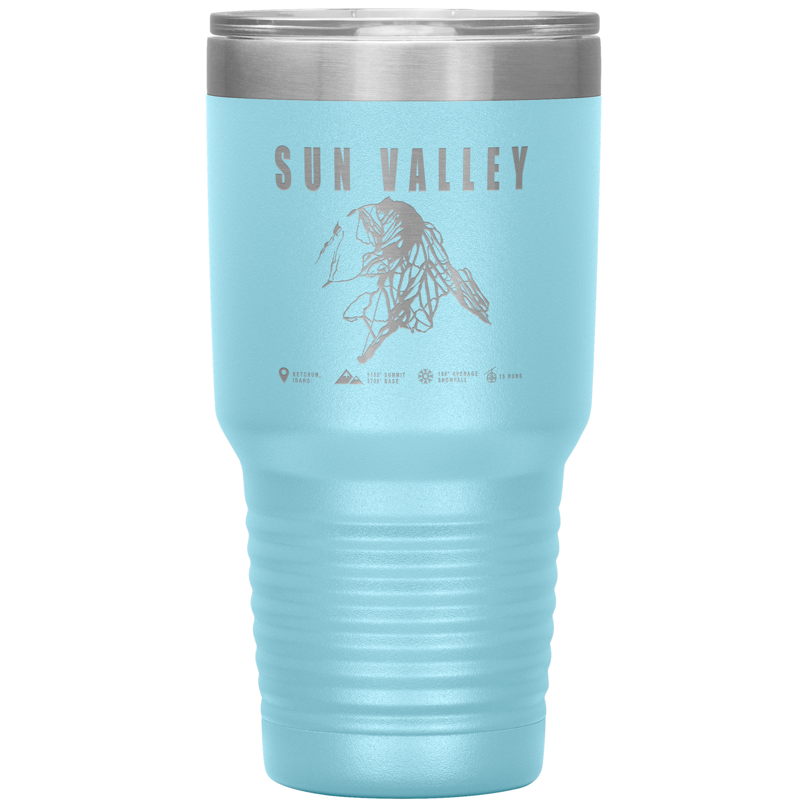 Sun Valley Idaho Ski Trail Map 30oz Tumbler - Powderaddicts
