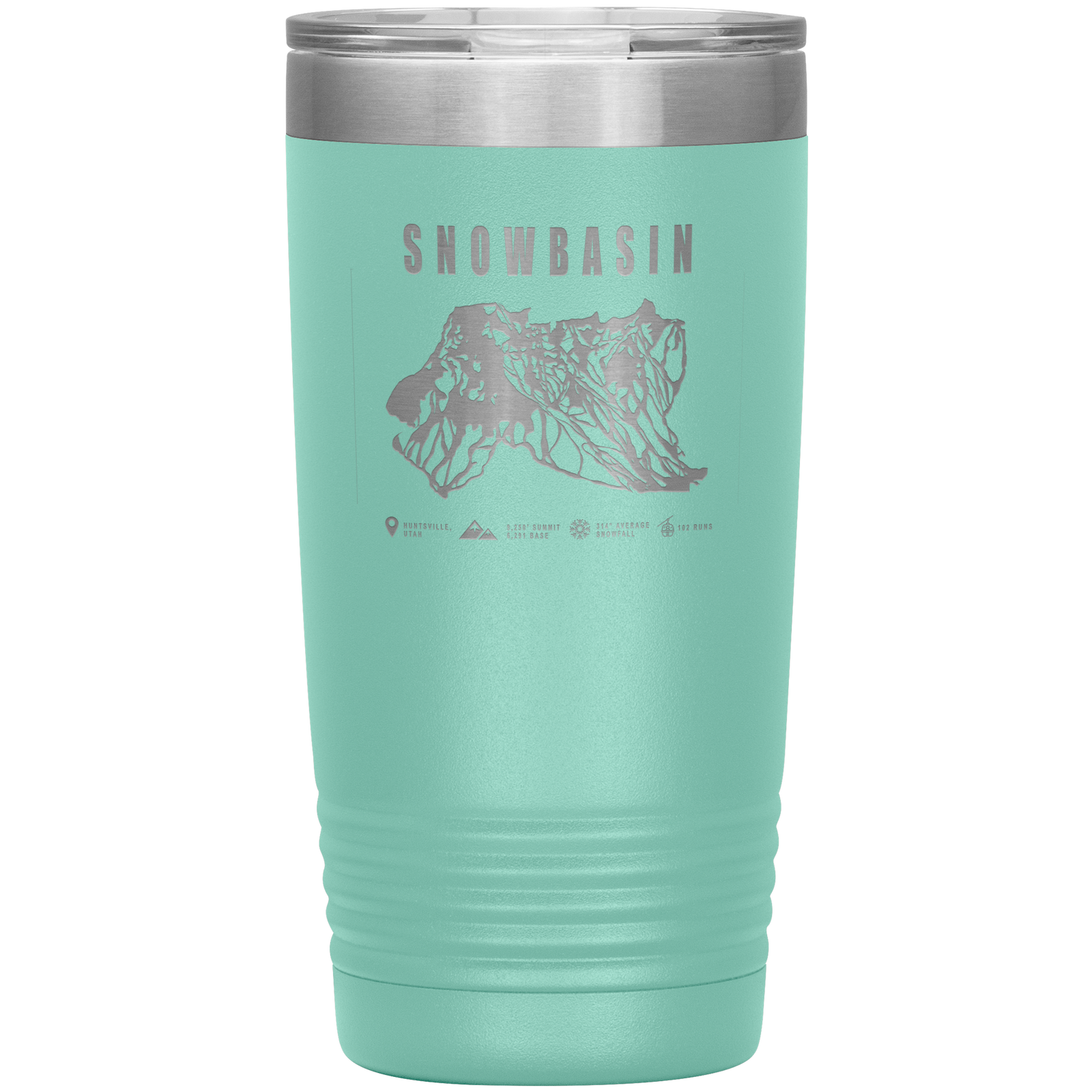 Snowbasin, Utah Ski Trail Map - 20oz Tumbler - Powderaddicts