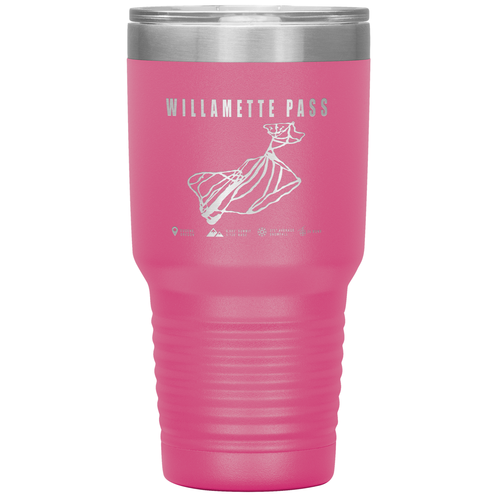 Willamette Pass, Oregon Ski Trail Map 30oz Tumbler - Powderaddicts