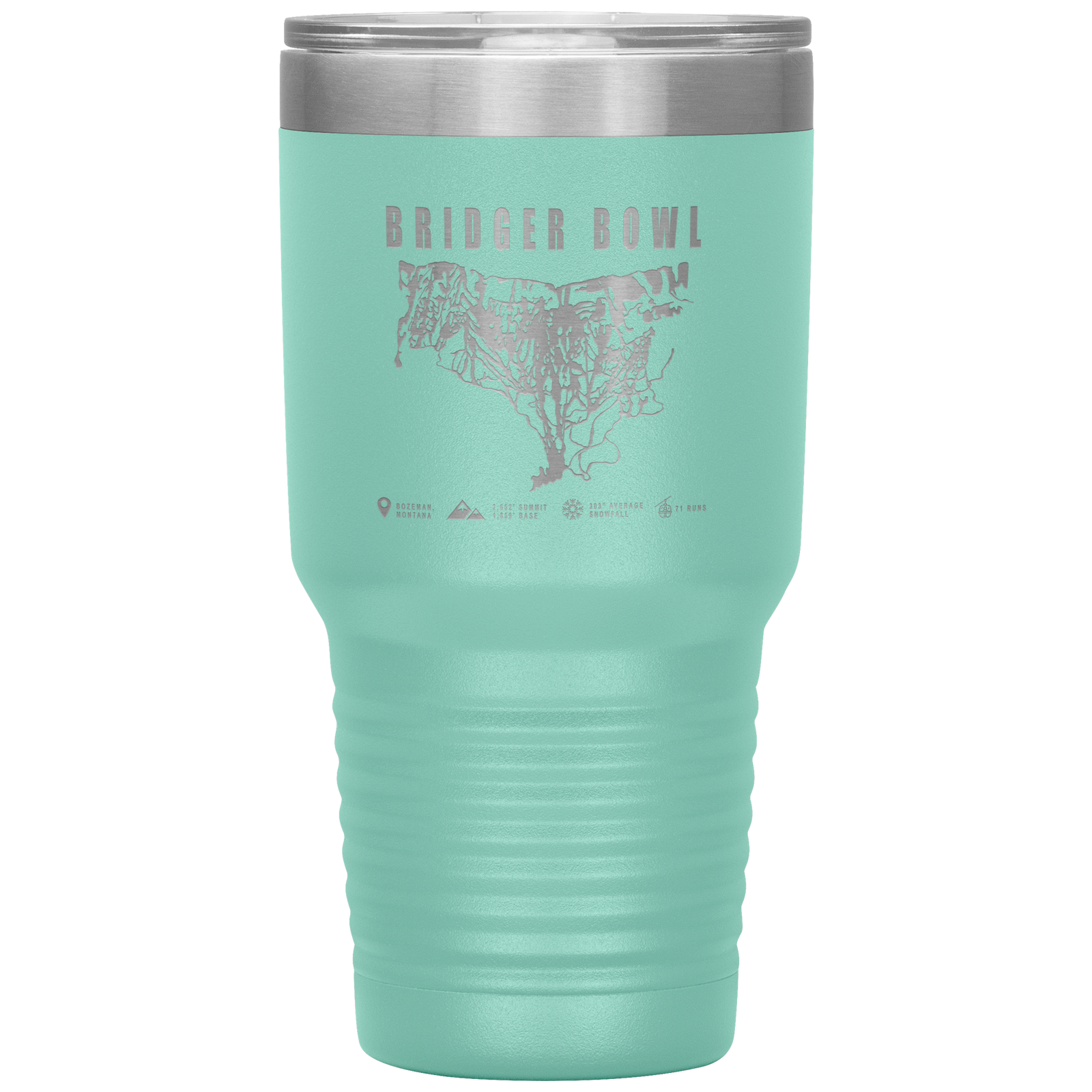 Bridger Bowl Montana Ski Trail Map 30oz Tumbler - Powderaddicts