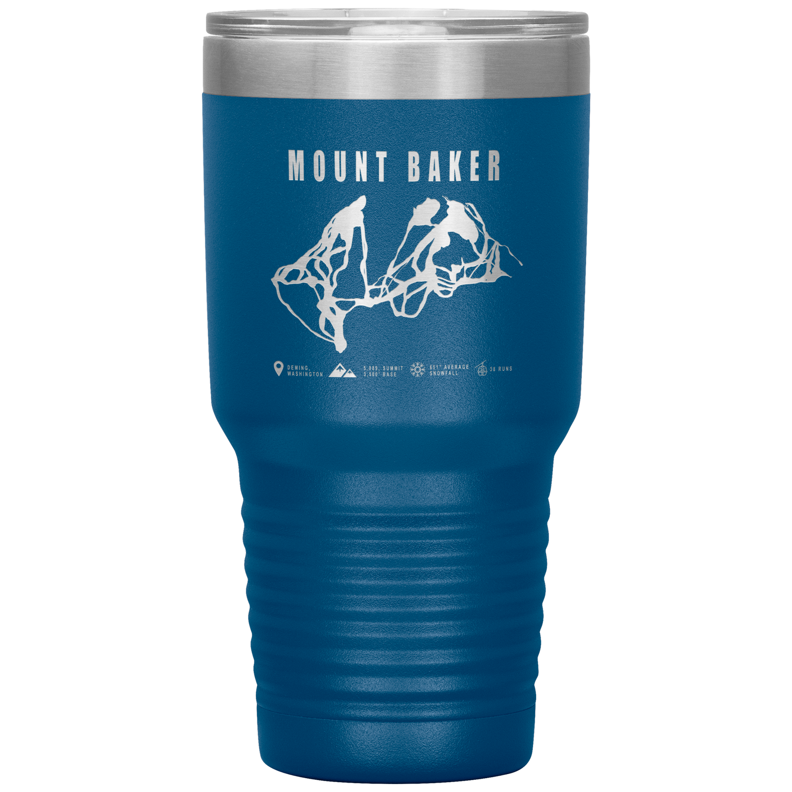 Mount Baker, Washington Ski Trail Map 30oz Tumbler - Powderaddicts