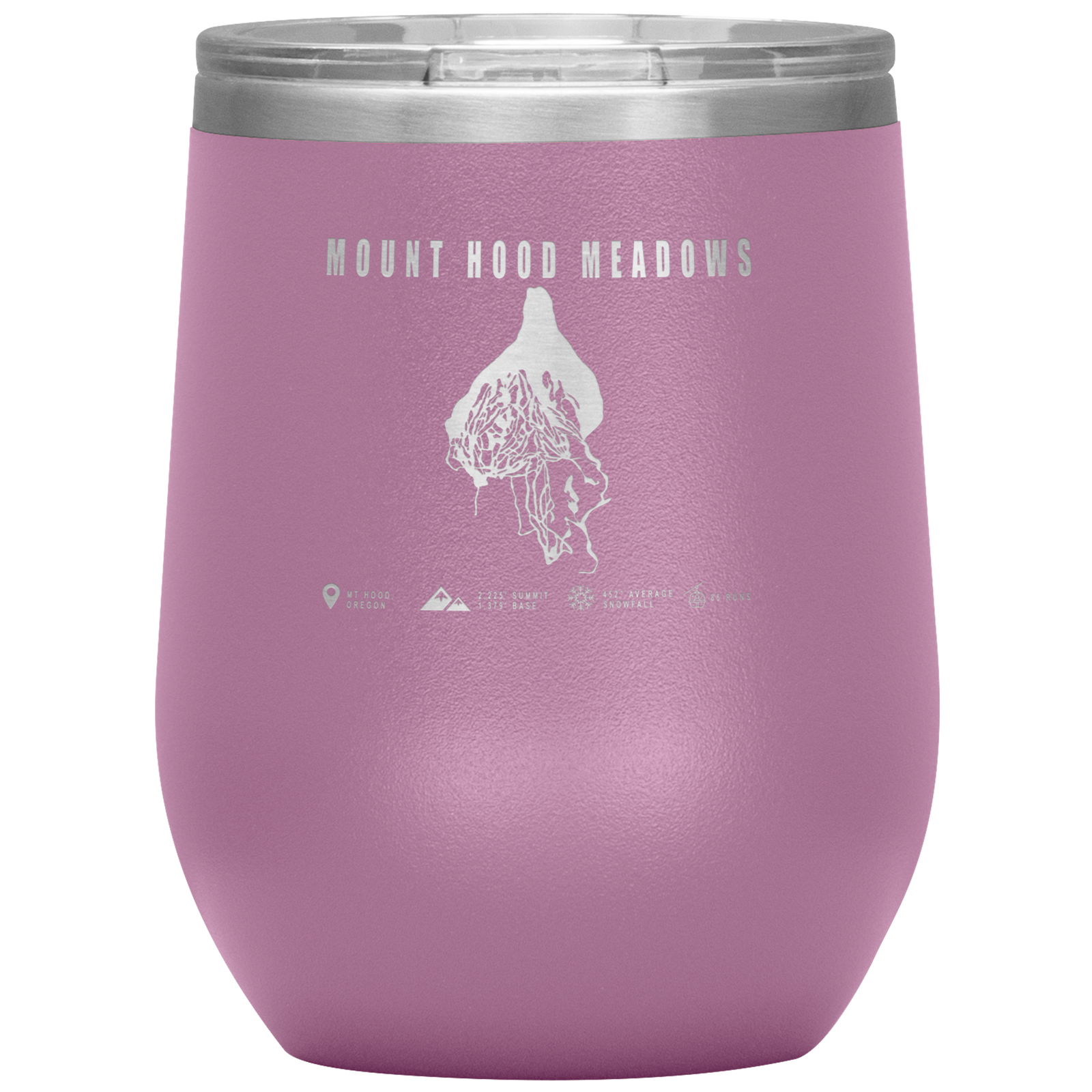 Mount Hood Meadows, Oregon Ski Trail Map Wine 12oz Tumbler - Powderaddicts