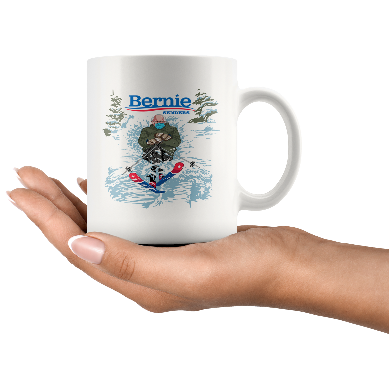 Bernie Senders Skiing 11oz Mug - Powderaddicts