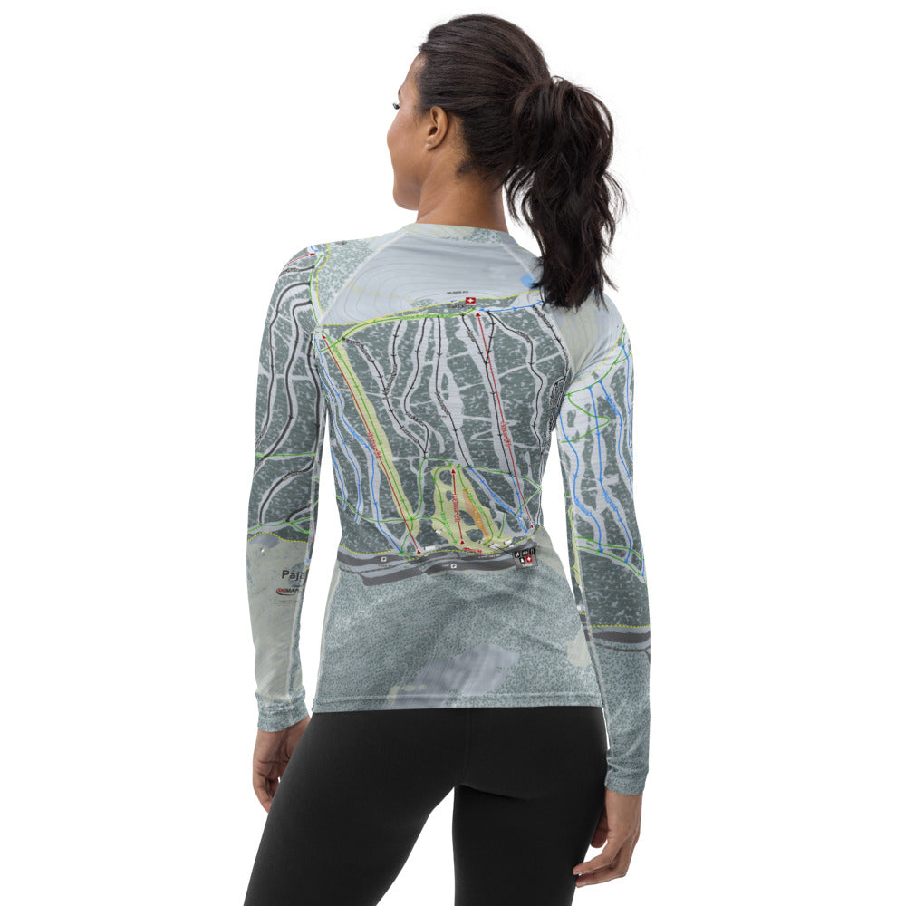 Pajarito, New Mexico Ski Trail Map Women's Base Layer Top - Powderaddicts
