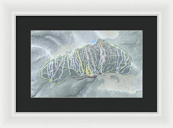 Pajarito Ski Trail Map - Framed Print - Powderaddicts