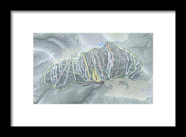 Pajarito Ski Trail Map - Framed Print - Powderaddicts