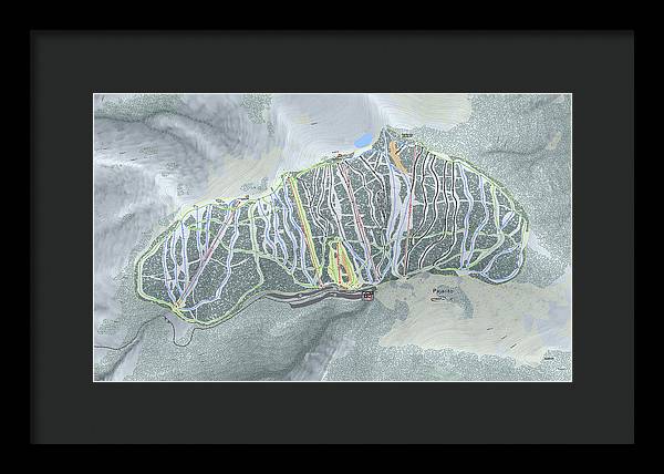 Pajarito Ski Trail Map - Framed Print - Powderaddicts