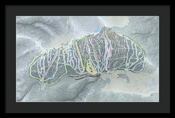 Pajarito Ski Trail Map - Framed Print - Powderaddicts
