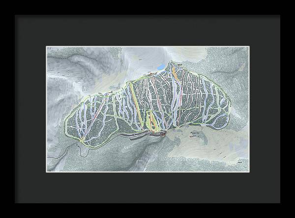 Pajarito Ski Trail Map - Framed Print - Powderaddicts