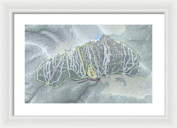 Pajarito Ski Trail Map - Framed Print - Powderaddicts