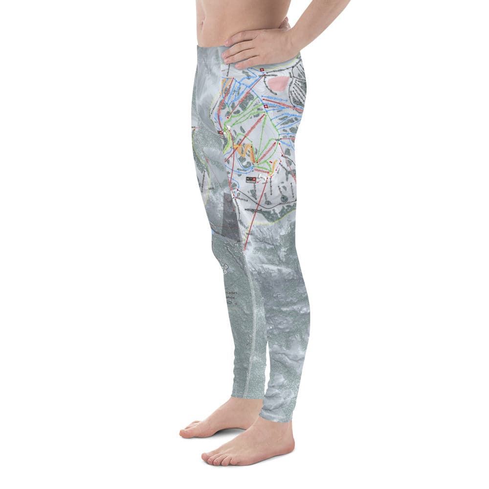 Palisades Tahoe, California Ski Trail Map Men's Base Layer Bottom - Powderaddicts