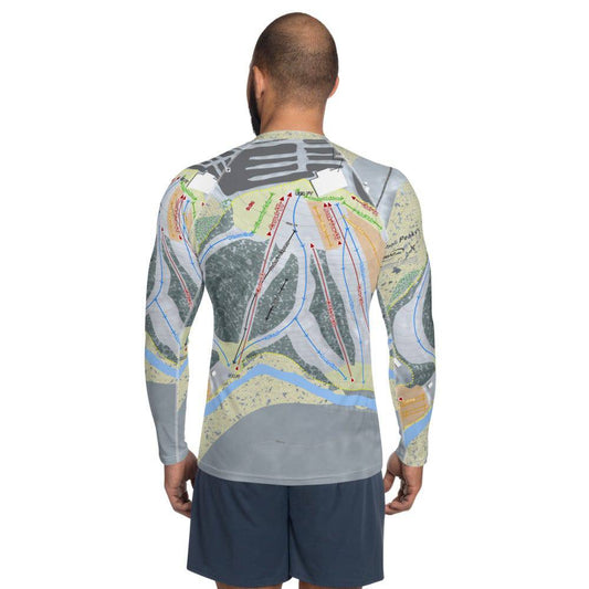 Paoli Peaks, Indiana Ski Trail Map Men's Base Layer Top - Powderaddicts